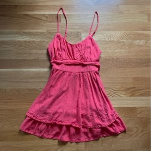 Pink ruffled mini dress size: M
